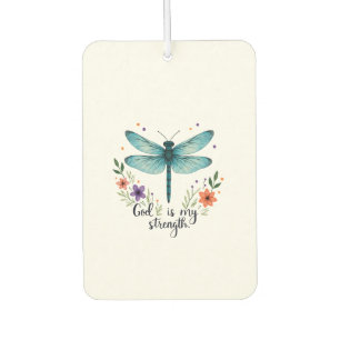 God is my strength Floral Dragonfly Christian T-Sh Air Freshener