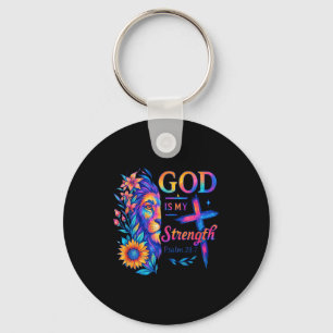 God Is My Strength Psalm 28_7 Lion Tee  Keychain