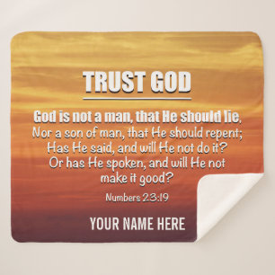 GOD IS NOT A MAN Trust God Christian Sherpa Blanket
