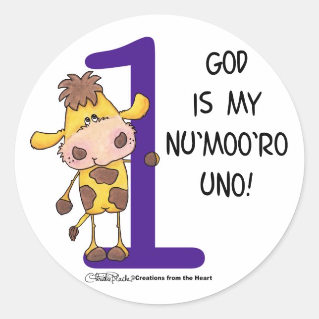 God is Nu'moo'ro Uno! Classic Round Sticker (Front)
