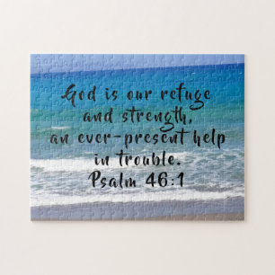God Is Our Refuge And Strength Psalm 46:1 Beach Jigsaw Puzzle