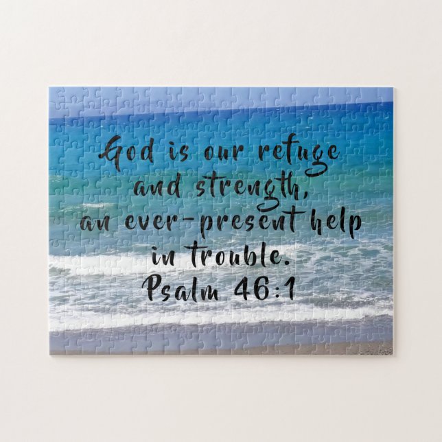 God Is Our Refuge And Strength Psalm 46:1 Beach Jigsaw Puzzle (Horizontal)
