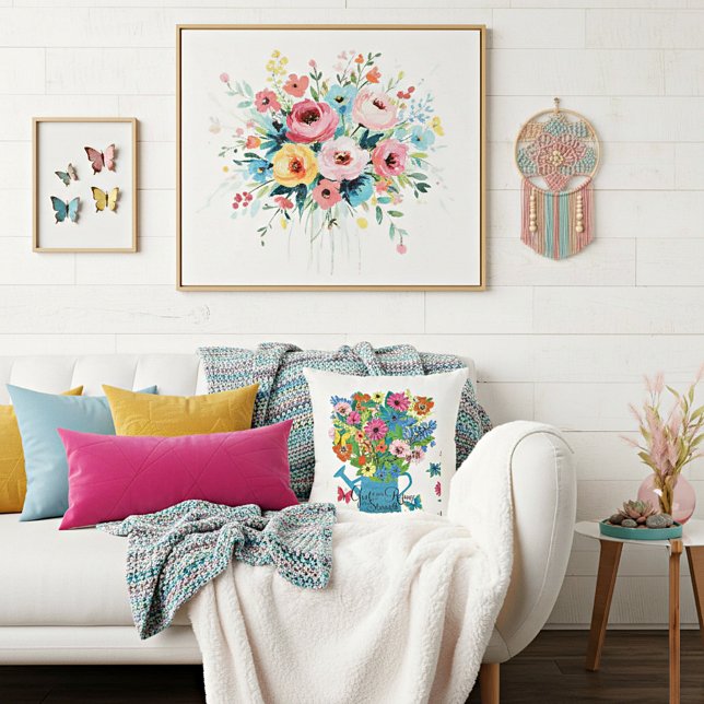 God is our refuge floral throw pillow (Creator Uploaded)