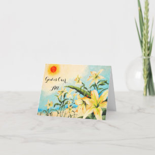 God is Over All Original Art Lilly Greeting Card