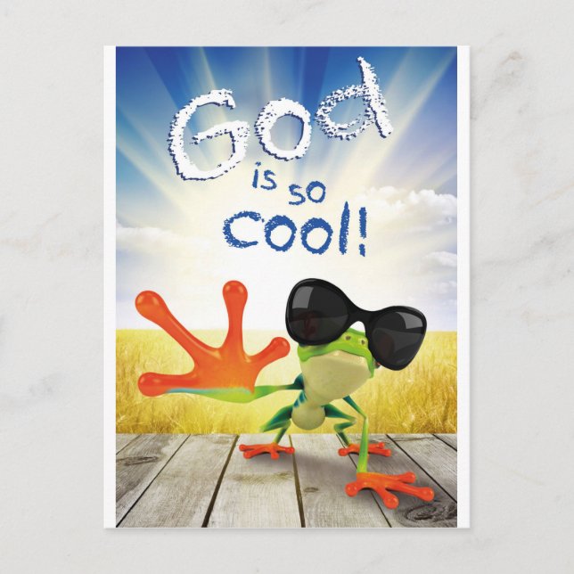 GOD IS SO COOL - Christian, religious, faith Postcard (Front)