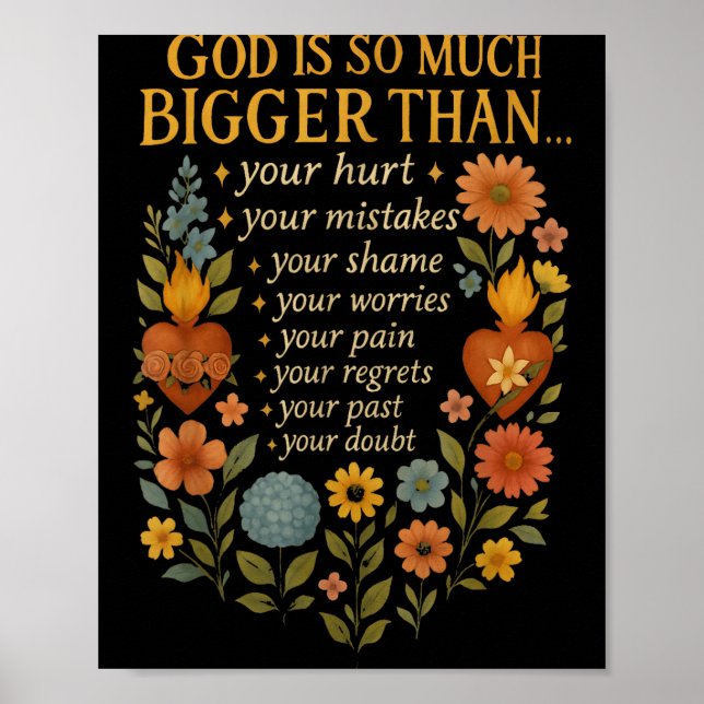 God Is So Much Bigger Than Your Doubt Christian Fa Poster (Front)