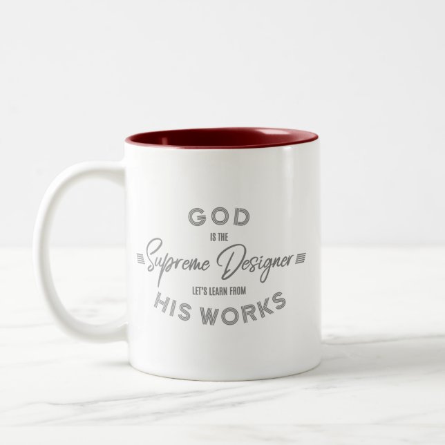 GOD is the SUPREME DESIGNER Two-Tone Mug 11 oz (Left)