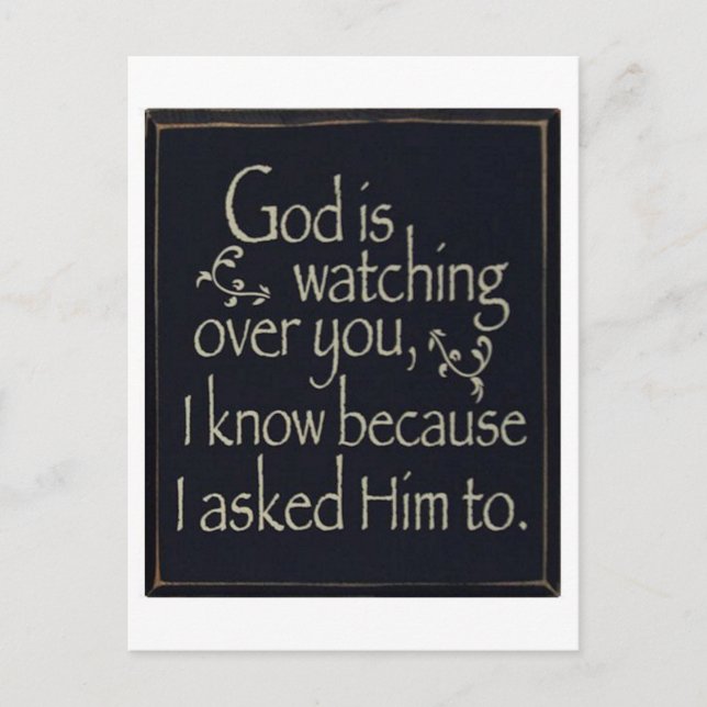 God Is Watching Over You Postcard (Front)
