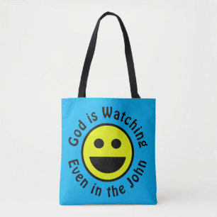 God is Watching Tote Bag