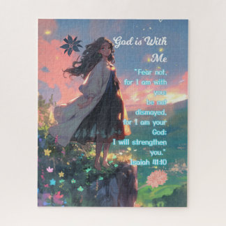 God is With Me - Christian Vintage Retro Anime Jigsaw Puzzle