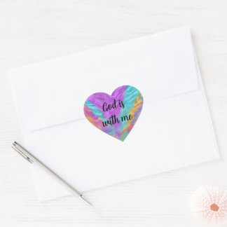 God Is With Me Rainbow Heart Stickers