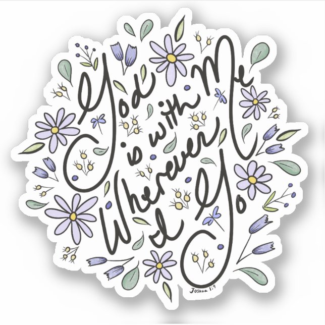 God is With Me Sticker (Front)