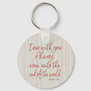 God is With You Always: Red Letter KJV Scripture Keychain