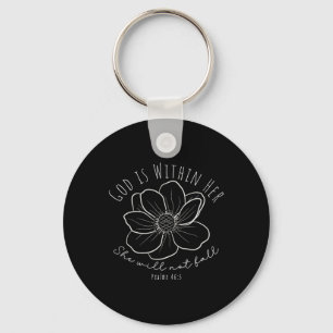God Is Within Her Fall Autumn Keychain
