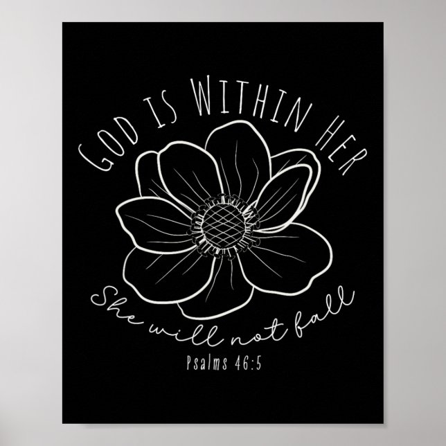 God Is Within Her Fall Autumn Poster (Front)