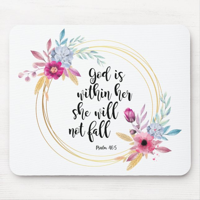 God is Within Her Psalm 46:5 Mouse Pad (Front)