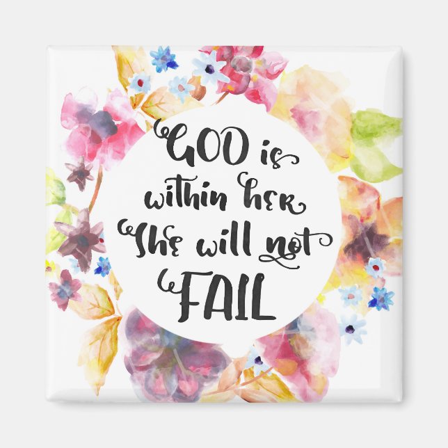 God is Within Her She Will Not Fail Art Print Magnet (Front)