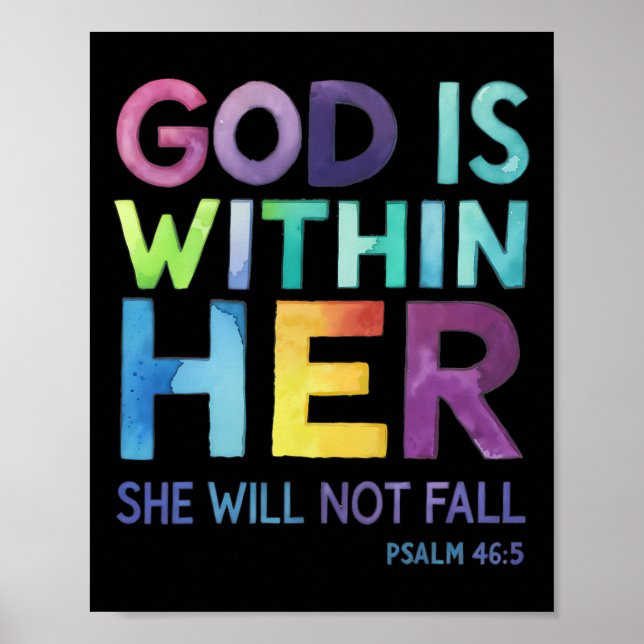God Is Within Her She Will Not Fail Psalm 465 Reli Poster (Front)