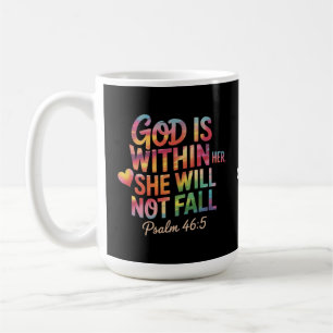God is Within Her, She Will Not Fall Bible Women Coffee Mug