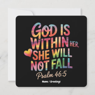 God is Within Her, She Will Not Fall Bible Women Invitation