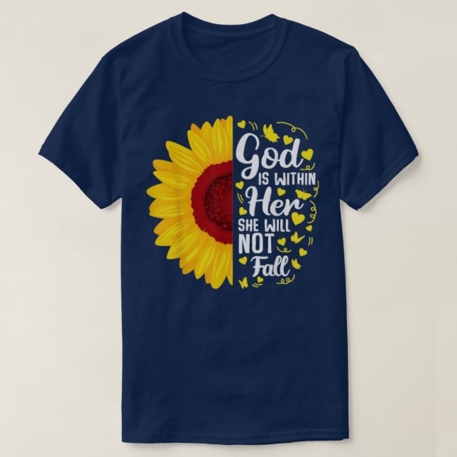 God Is Within Her She Will Not Fall Christian Vers T-Shirt (Design Front)