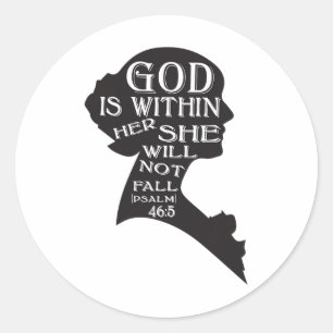 God Is Within Her She Will Not Fall Classic Round Sticker