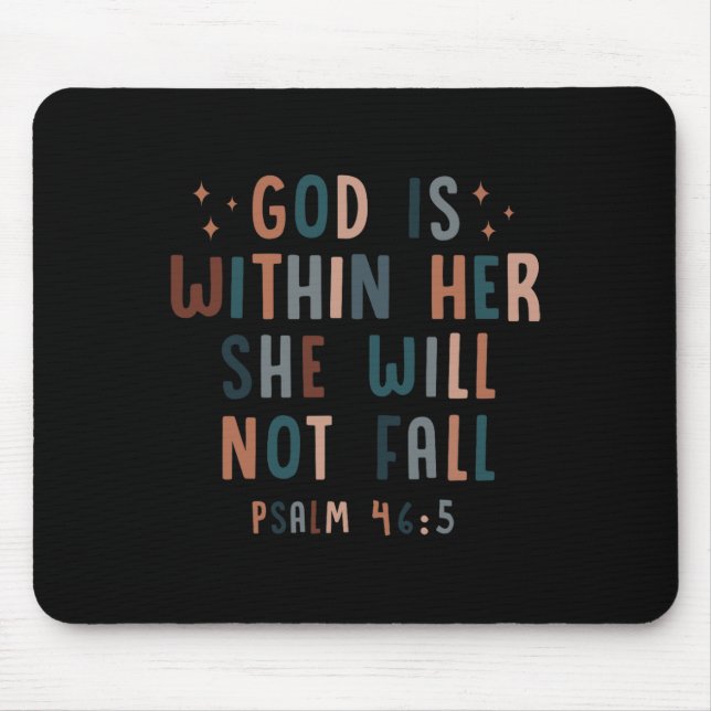God Is Within Her She Will Not Fall Fall Autumn Mouse Pad (Front)