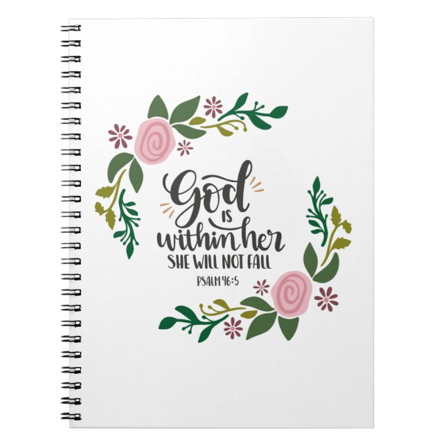 God is within her, she will not fall notebook (Front)