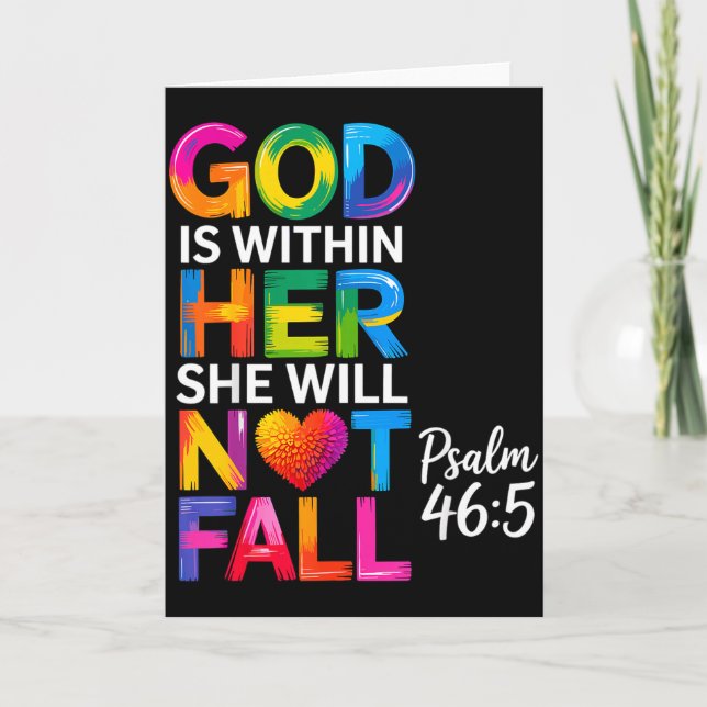 God Is Within Her She Will Not Fall Psalm 46-5  Card (Front)