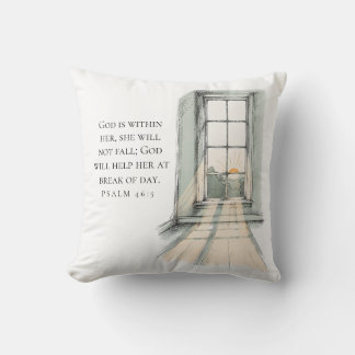 God Is Within Her, She Will Not Fall - Psalm 46:5 Throw Pillow