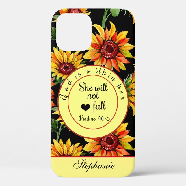 God Is Within Her She Will Not Fall Sunflower Case-Mate iPhone Case (Back)