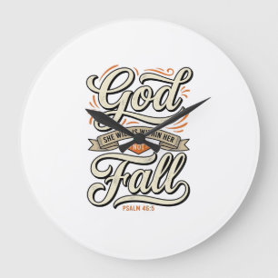 God Is Within Her She Will Not Fall Vintage Shirt_ Large Clock