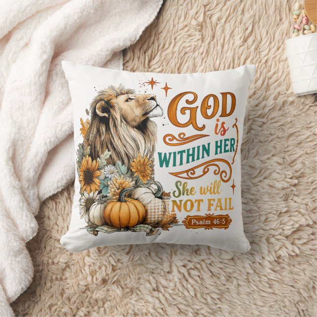 God Is Within Her...  Throw Pillow (Blanket)