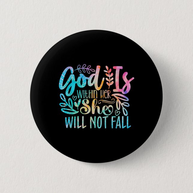 God Is Within Not Bible Verse Quote Religious 2 Inch Round Button (Front)