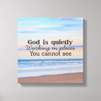 God is working Christian typography Biblical
