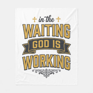 God Is Working Vintage Faith Typography Shirt_1 Fleece Blanket