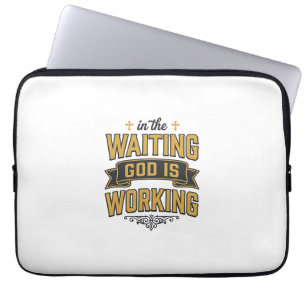 God Is Working Vintage Faith Typography Shirt_1 Laptop Sleeve