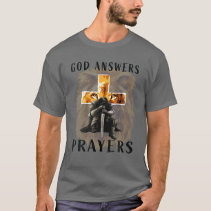 God Jesus Answers Prayers Warrior Men Christian Li T-Shirt