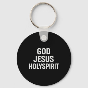 God Jesus Holy Spirit Christian Faith Church Belie Keychain