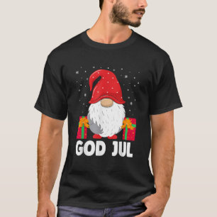 God Jul Funny Holiday Gnome Swedish Tomte Gnome Sc T-Shirt