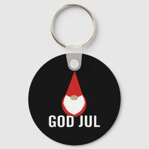God Jul Gnome Tomte Merry Christmas Keychain