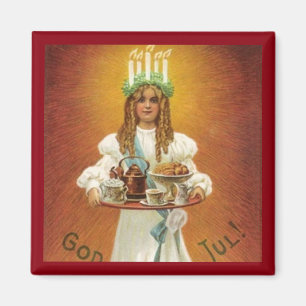God Jul! Lucia with treats Magnet