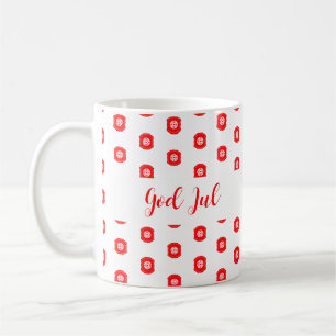 God Jul Merry Christmas Pattern Holiday Gift Coffee Mug