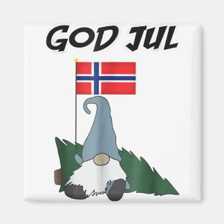 God jul norwegian gnome t merry christmas norway.p magnet