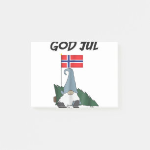 God jul norwegian gnome t merry christmas norway.p post-it notes