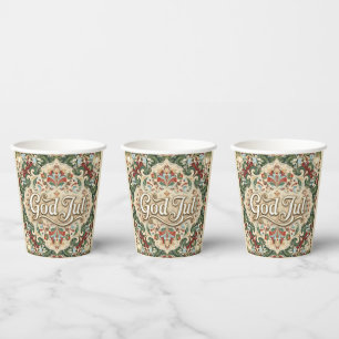 God Jul Norwegian Norway Christmas Paper Cups