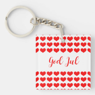 God Jul Scandinavian Christmas gift volunteer  Keychain