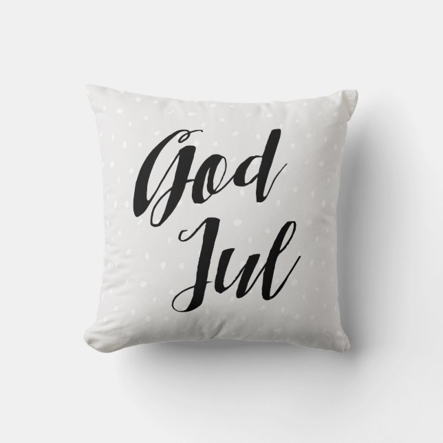 God Jul | Scandinavian Christmas Throw Pillow (Front)