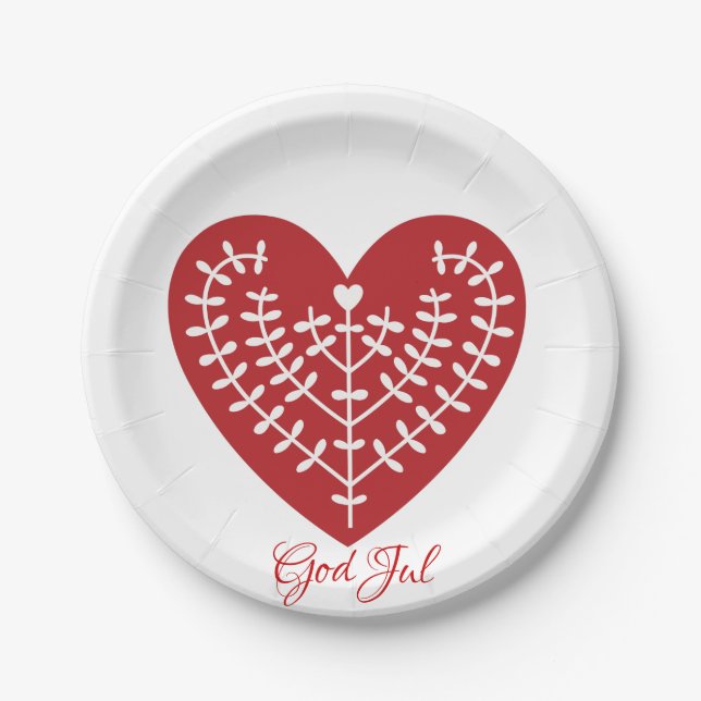 God Jul Scandinavian Paper Plates (Front)