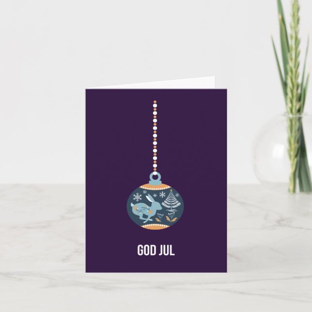 God Jul, Swedish Christmas  Card (Front)